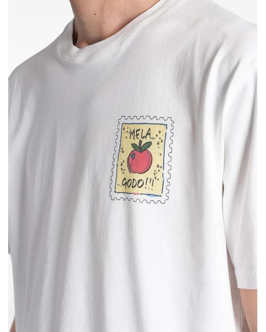 Mc2 Saint Barth White X Alessandro Enriquez Mela Godo-Print Portland T-Shirt for men