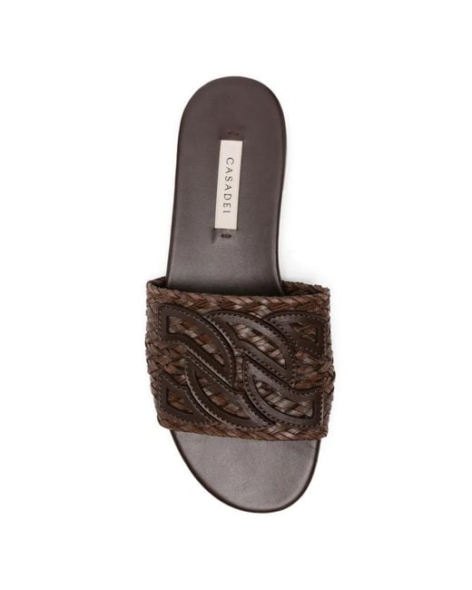 Casadei White Braided Sandals