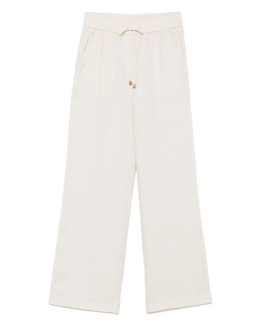 Le Tricot Perugia Linen Trousers White
