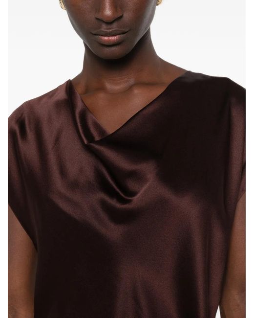 Vince Black Cowl-Neck Silk Top