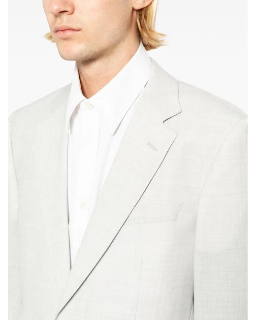 Boss White Two-Piece Slim-Fit Suit for men