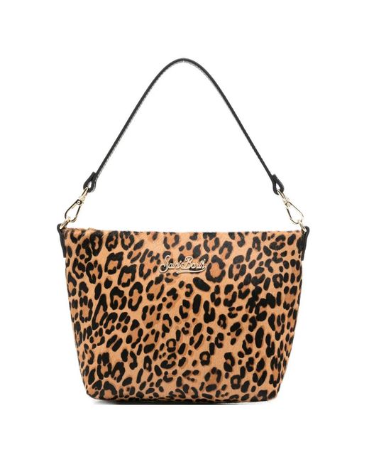 Mc2 Saint Barth White Leopard-Print Shoulder Bag