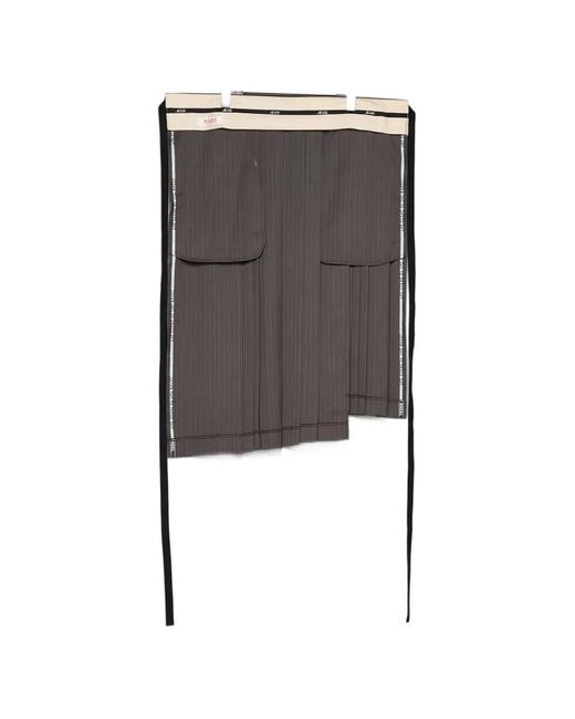 MASU Black Pinstriped Pleated Apron