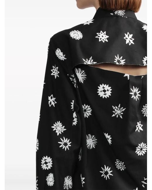 COMME DES GARÇON BLACK Black Graphic-Print Cotton Shirt