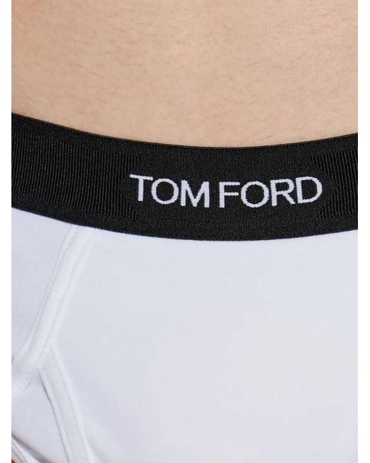 Tom Ford Blue Logo-Waistband Briefs (Pack Of Two) for men