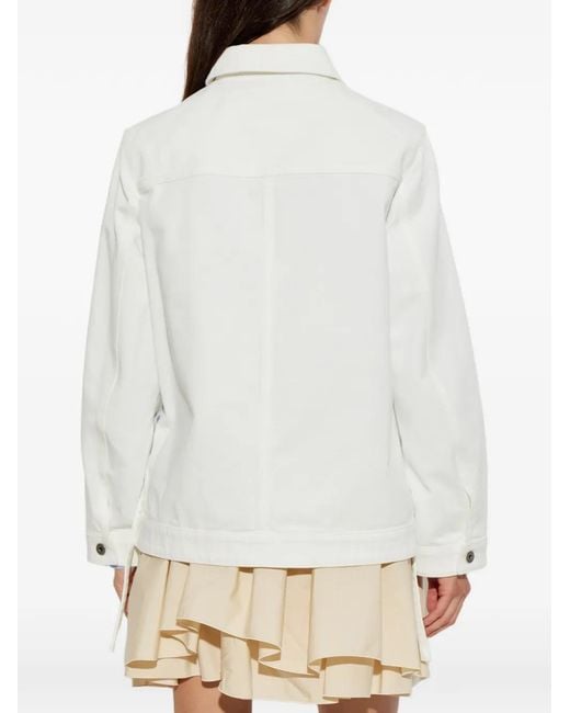 Denim Jacket With Side Slit Loewe de color White