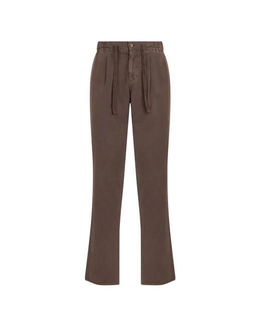 Fedeli Brown Drawstring Flared Trousers for men