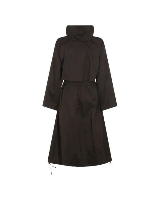Herno Black Drawstring-Waist Hooded Coat