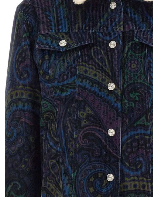 Etro Blue Corduroy Jacket