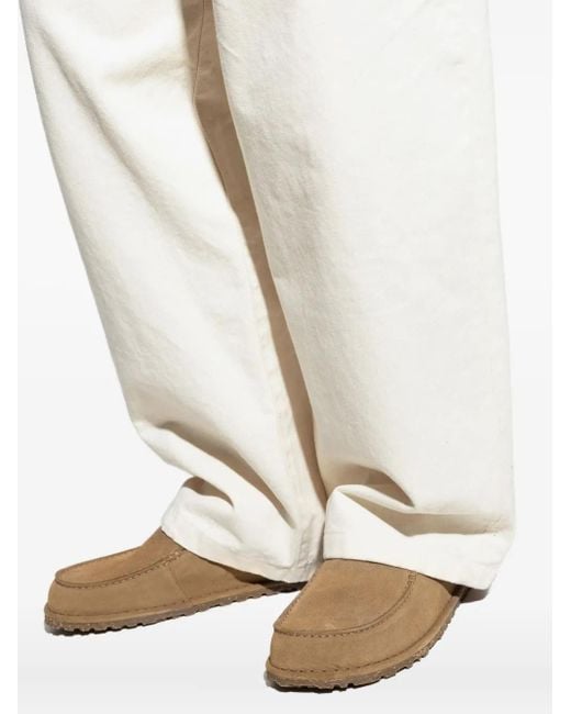 Birkenstock Brown Suede Slip-On Loafers for men