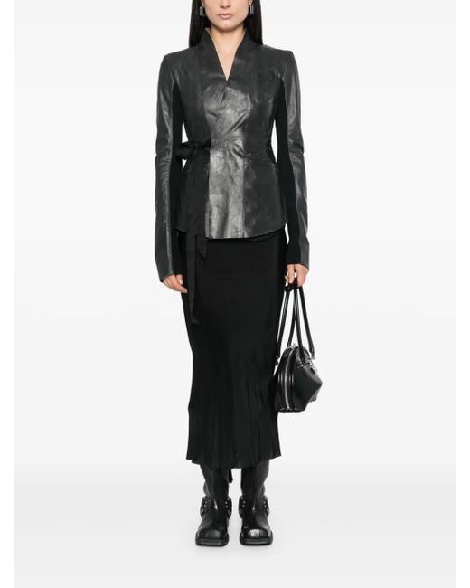 Rick Owens Black Leather Jacket