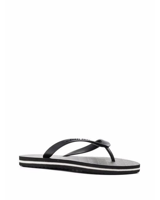 Michael Kors Black Travis Thong-Strap Flip Flops for men
