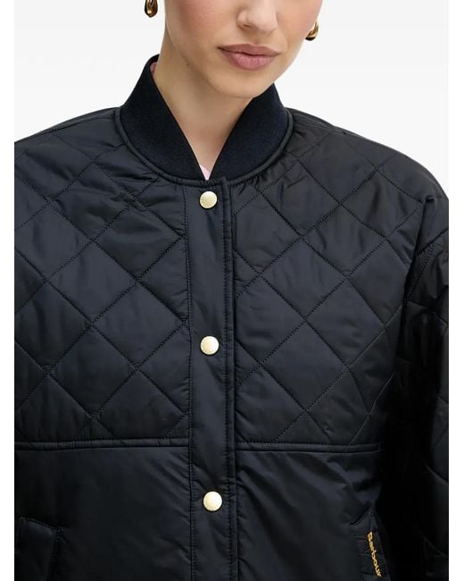 Barbour Blue Quilted Buttoned Jacket
