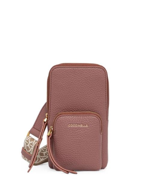 Coccinelle Purple Mini Pixie Grained Leather Phone Bag