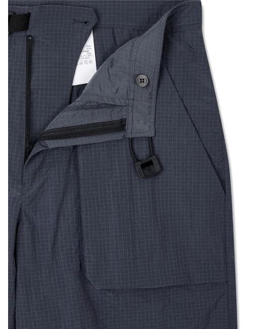 Studio Tomboy X グリッドパターン カーゴショーツ Blue