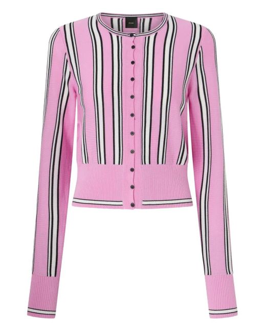 Cardigan A Righe di Pinko in Pink