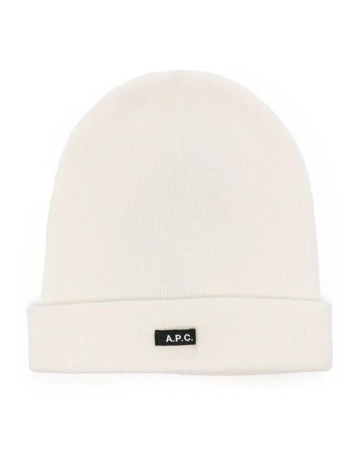 A.P.C. ロゴタグ ビーニー Natural