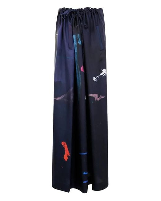 Daniela Gregis Blue Printed trousers