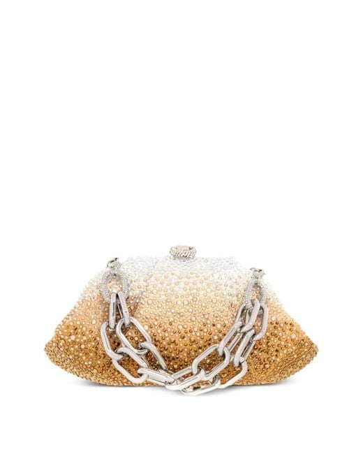 Judith Leiber Metallic Gemma Crystal-Embellished Chain-Link Clutch Bag