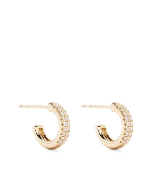 Mizuki Metallic 14Kt Diamond Hoop Earrings