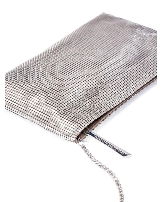 Benedetta Bruzziches White Metallic Chain Clutch Bag