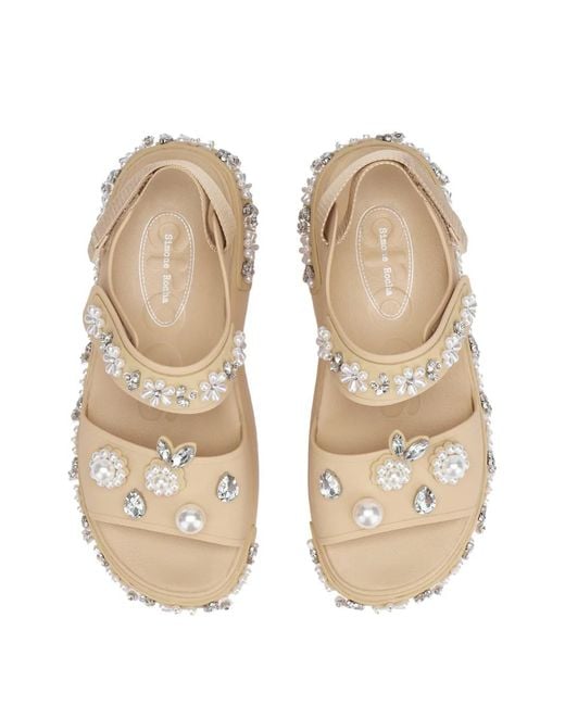 CROCSTM Natural X Simone Rocha Soho Faux-Pearl Floral-Embellished Sandals