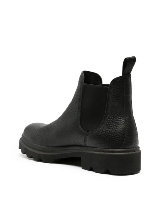 Ecco Black Grainer Leather Ankle Boots for men