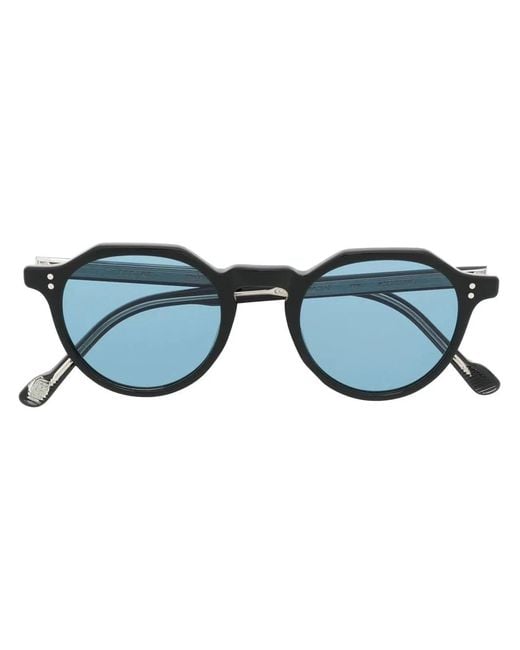 Eyevan 7285 Blue Geometric-Frame Tinted Sunglasses