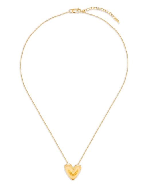Missoma White Puffy Heart Pendant Necklace