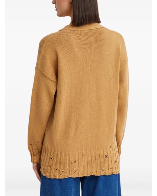 Marni Natural Button Distressed Cardigan