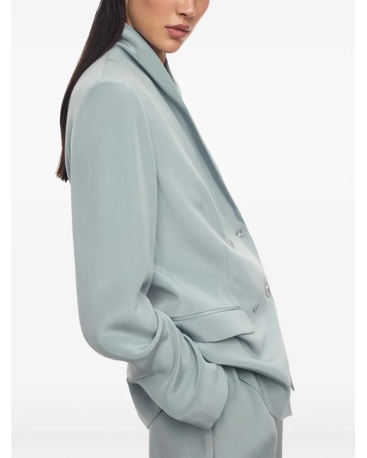12 STOREEZ Blue Alice Double-Breasted Blazer