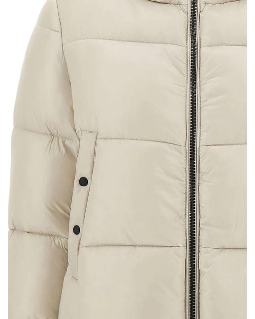 Save The Duck White Isla High-Neck Puffer Jacket