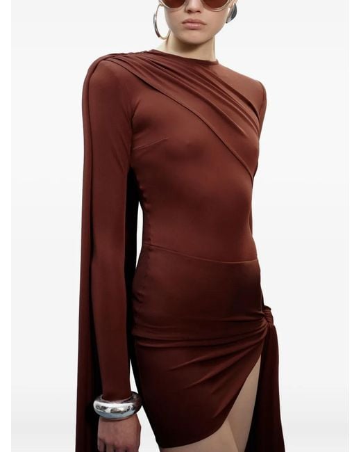 The New Arrivals Ilkyaz Ozel Purple Venus Asymmetric Dress