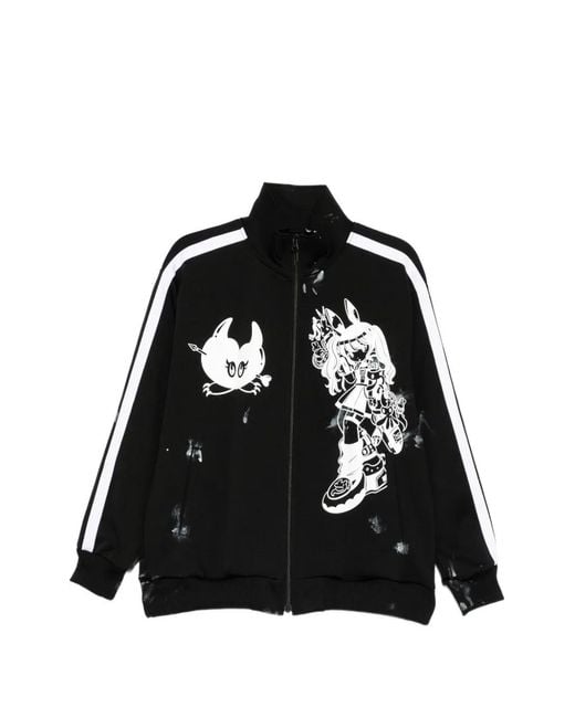 Kidill Black Graphic-Print Jacket for men