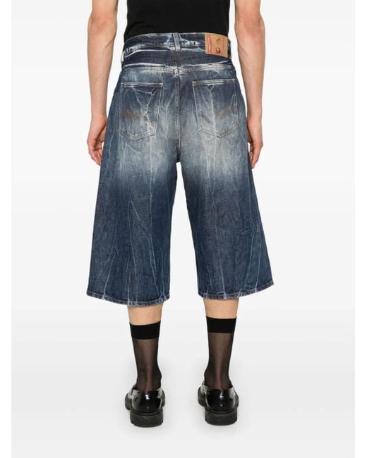 Pantalones vaqueros cortos con parche del logo Martine Rose de hombre de color Blue