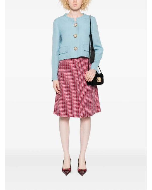 Valentino Garavani Blue Embellished Button Jacket