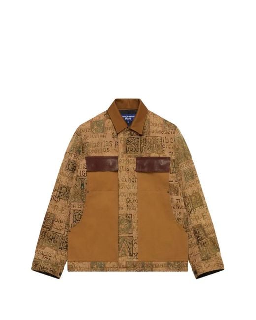 Junya Watanabe Brown Panelled Print Jacket for men