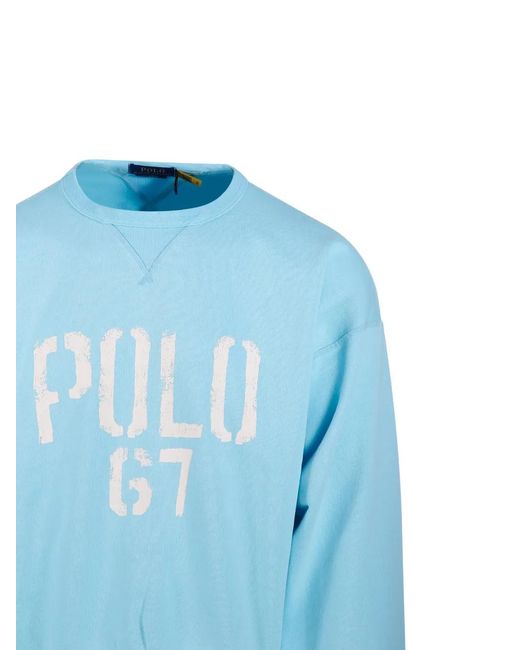 Ralph Lauren Blue Pull À Logo Imprimé for men