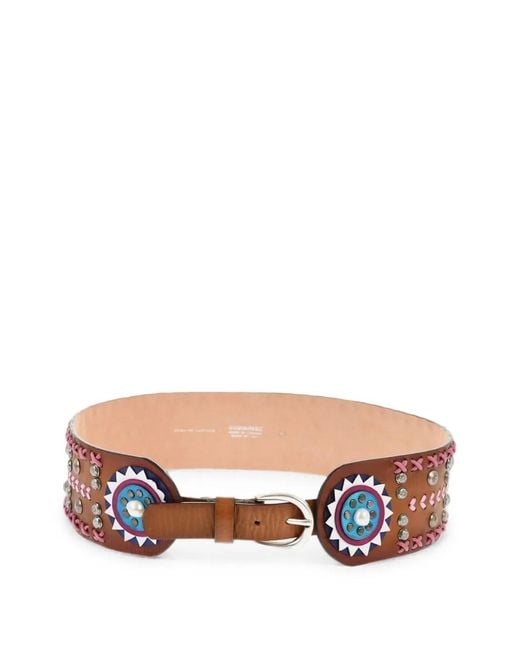 DSquared² Pink Stud-Embellished Belt