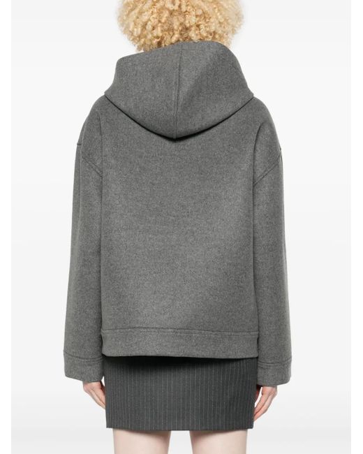 Valentino Garavani Gray VLogo Oversized Virgin Wool Jacket