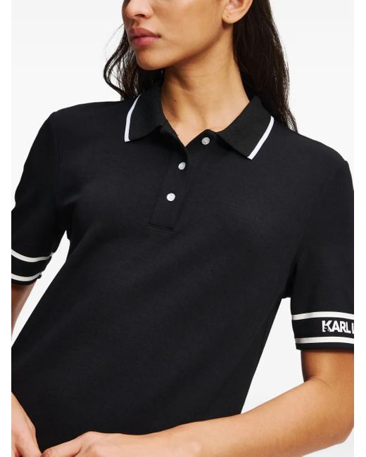Karl Lagerfeld Black Logo-Print Mini Dress