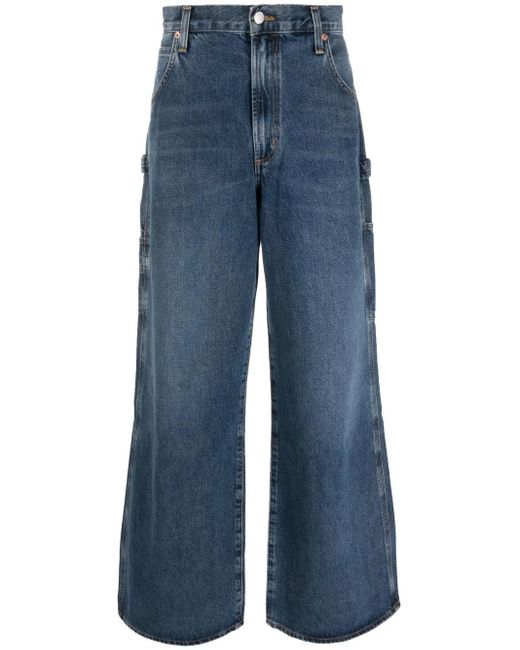 Agolde Blue Mid-Rise Wide-Leg Jeans for men