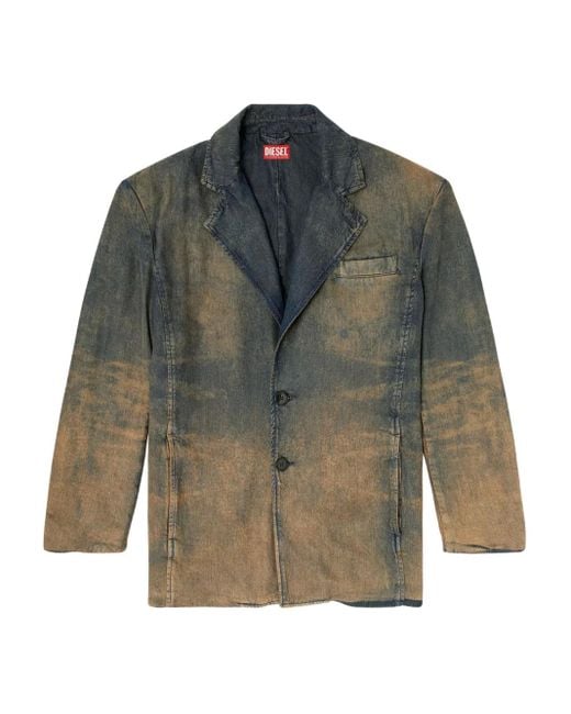 Blazer En Jean À Effet Usé DIESEL en coloris Gray