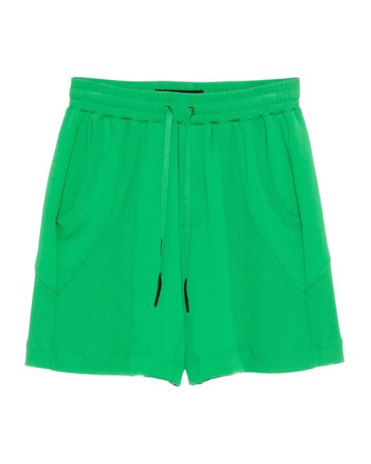 Notrainproof Green Drawstring-Waist Track Shorts for men