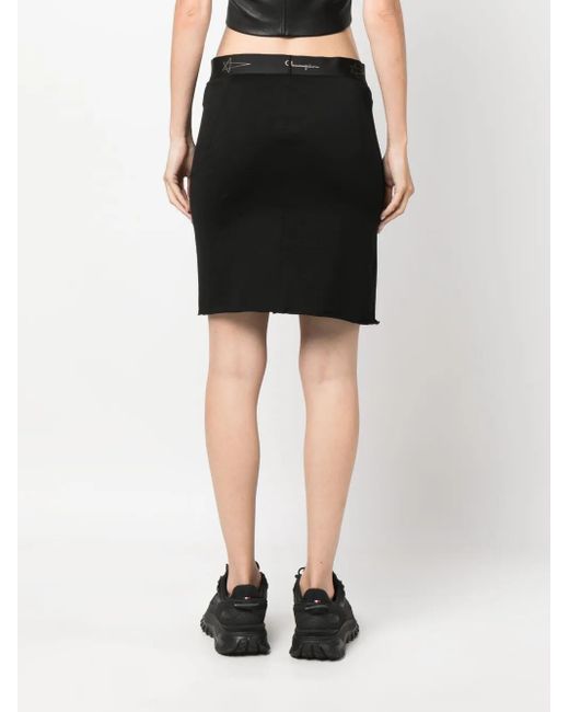 Rick Owens X Champion Black Logo-Embroidered Straight Skirt