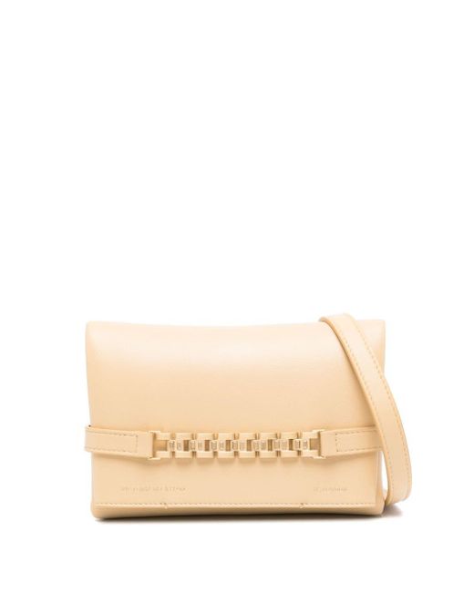 Victoria Beckham Natural Mini Chain Pouch Leather Cross Body Bag