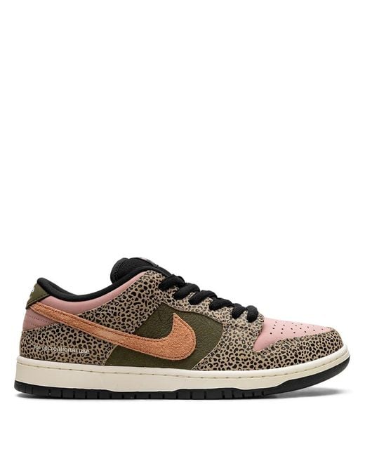 Nike Brown Sb X Arts-Rec Dunk Animal-Print Sneakers for men