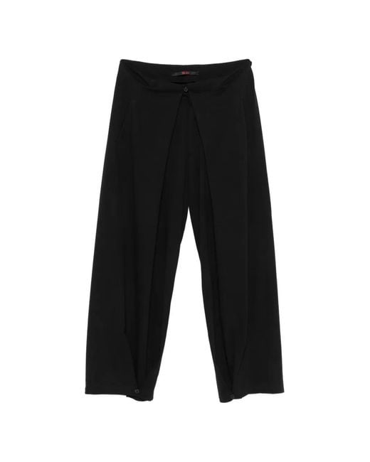 Ma+ Black Wrap-Front Wide-Leg Trousers for men