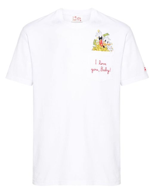 Mc2 Saint Barth White X ©disney Cartoon-print T-shirt for men