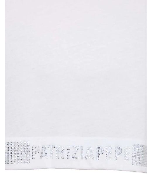 Patrizia Pepe Gray Logo-Tape T-Shirt